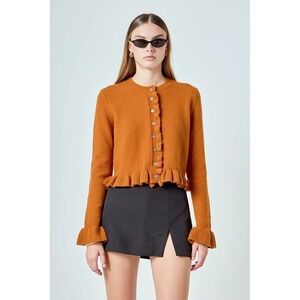 Endless Rose Ruffle Crop Cardigan Size Small
